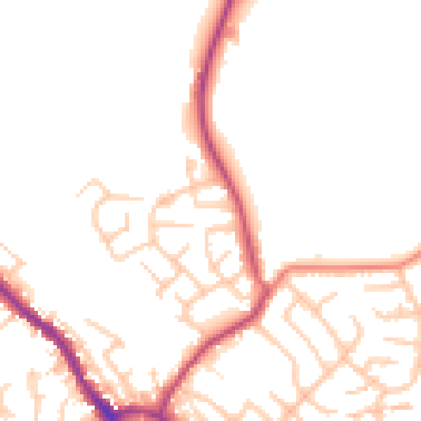 Daytime road noise heatmap for OL16 3UY