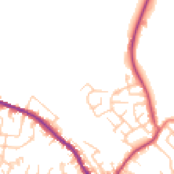 Daytime road noise heatmap for OL16 3XD