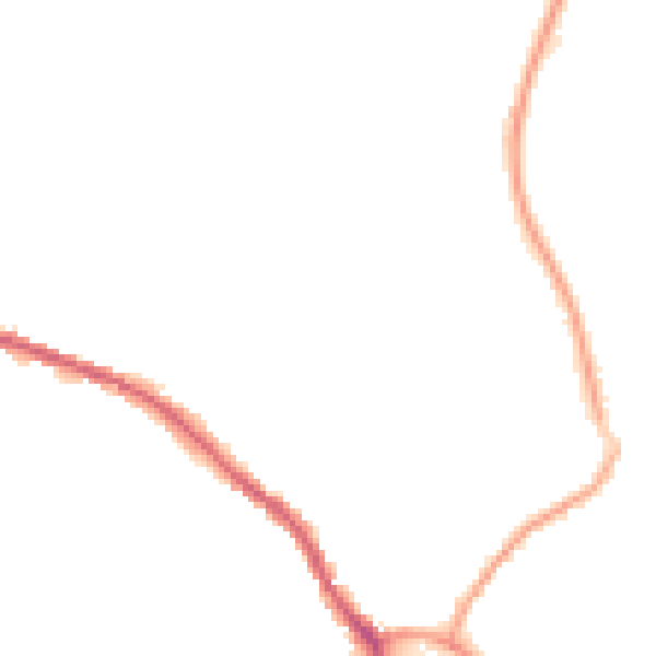 Night-time road noise heatmap for OL16 3XE