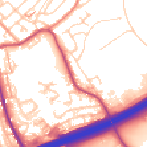 Daytime road noise heatmap for OL16 4AH
