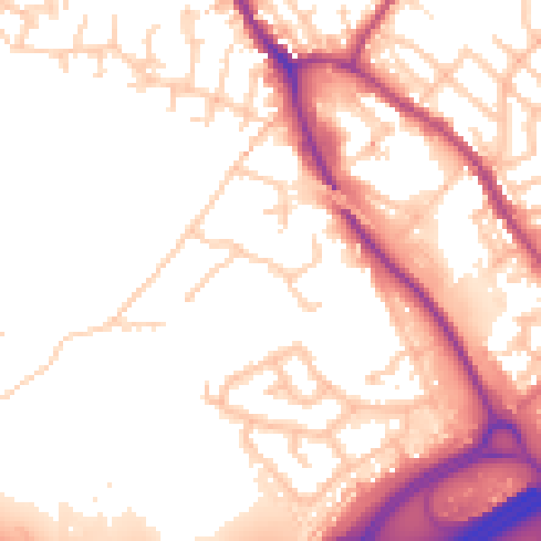 Daytime road noise heatmap for OL16 4BD