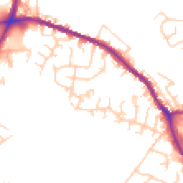 Daytime road noise heatmap for OL16 4BL