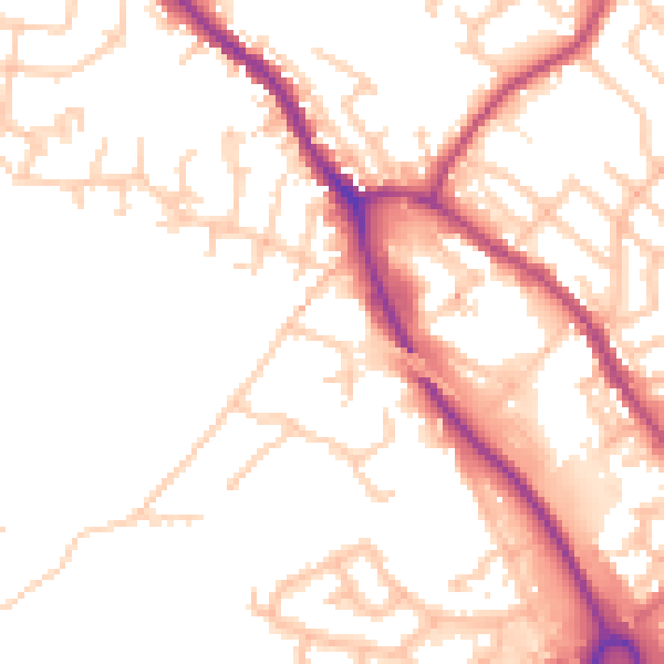 Daytime road noise heatmap for OL16 4BX