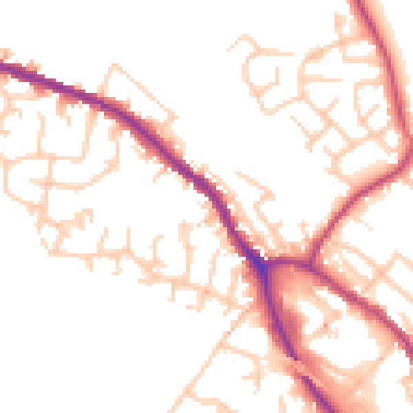 Daytime road noise heatmap for OL16 4DR