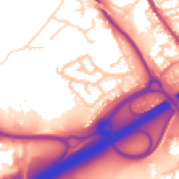 Daytime road noise heatmap for OL16 4EX