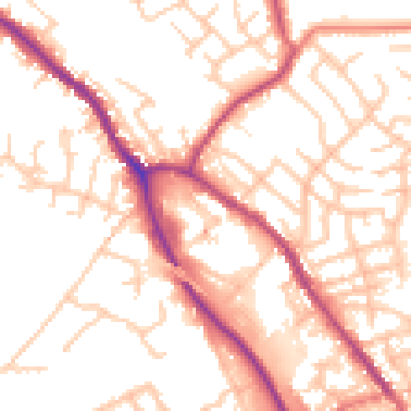 Daytime road noise heatmap for OL16 4HP