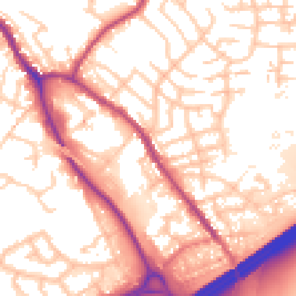 Daytime road noise heatmap for OL16 4HX