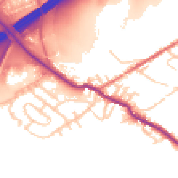 Daytime road noise heatmap for OL16 4LB