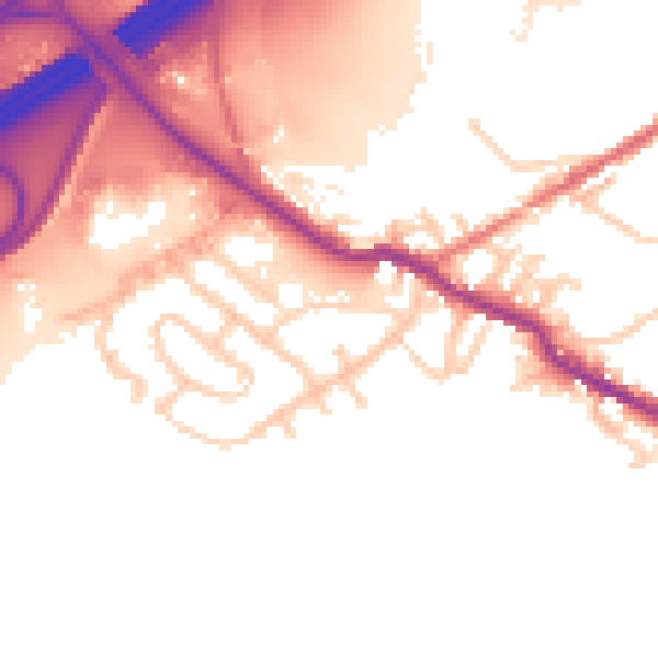 Daytime road noise heatmap for OL16 4LH