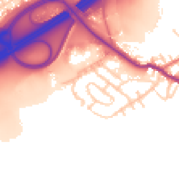 Daytime road noise heatmap for OL16 4LJ
