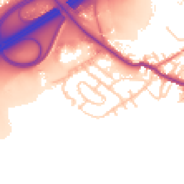 Daytime road noise heatmap for OL16 4LN
