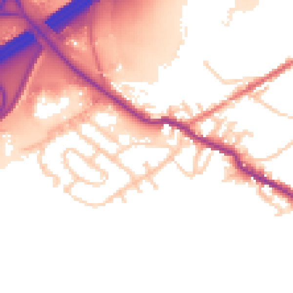 Daytime road noise heatmap for OL16 4LP