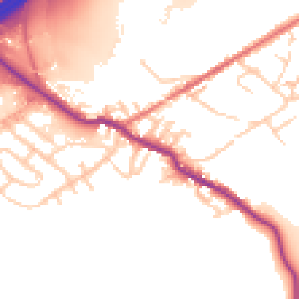 Daytime road noise heatmap for OL16 4LT