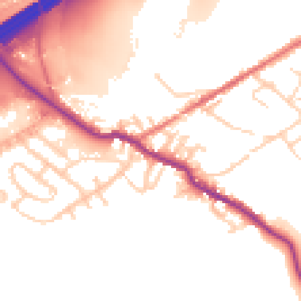 Daytime road noise heatmap for OL16 4LU