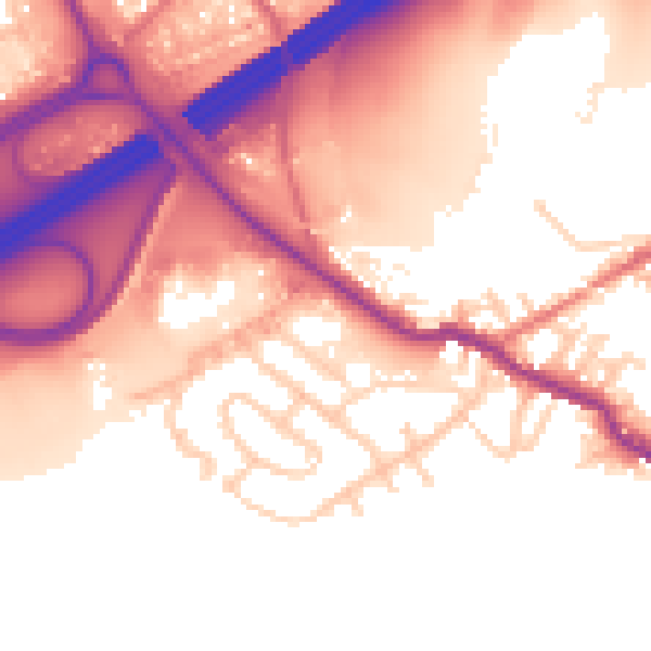 Daytime road noise heatmap for OL16 4NB