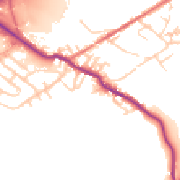 Daytime road noise heatmap for OL16 4NF