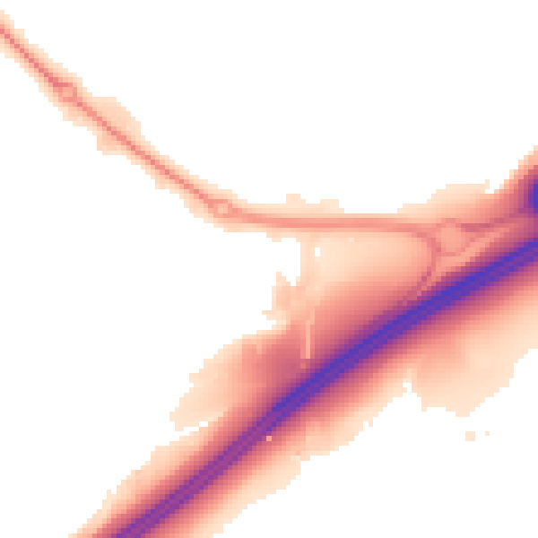 Night-time road noise heatmap for OL16 4NW