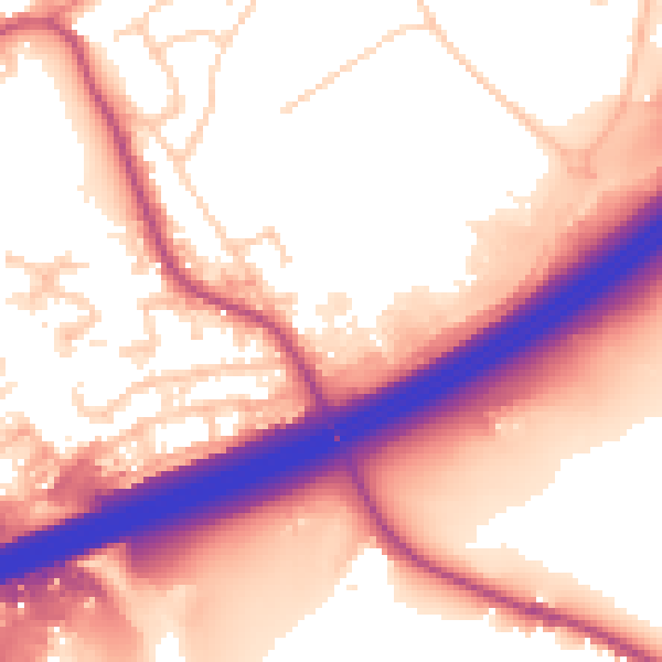 Daytime road noise heatmap for OL16 4NY