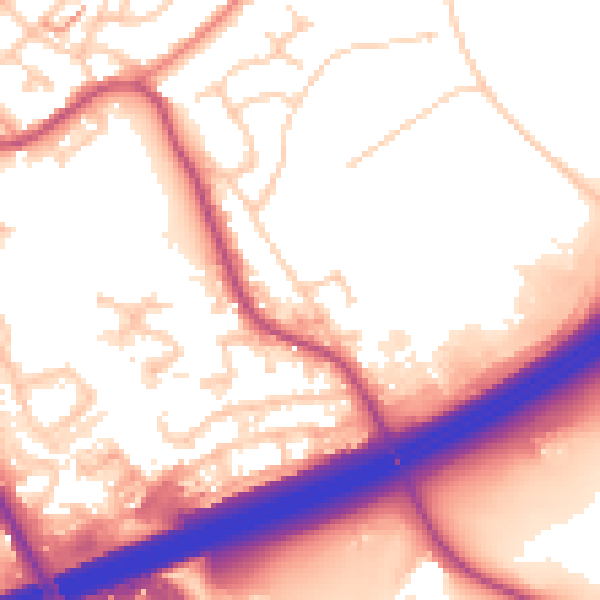 Daytime road noise heatmap for OL16 4PU
