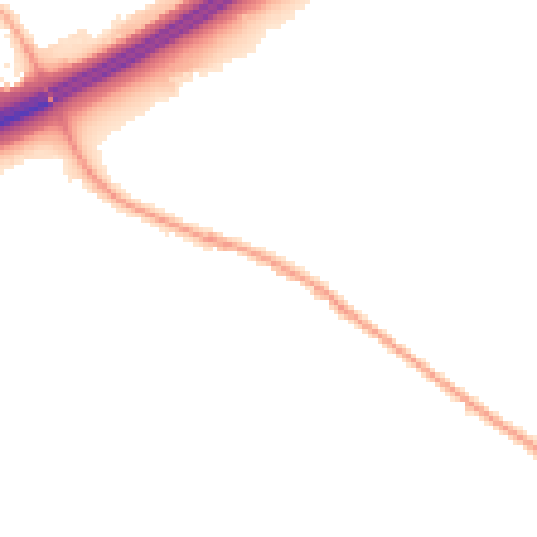 Night-time road noise heatmap for OL16 4QQ
