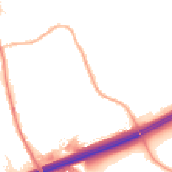 Night-time road noise heatmap for OL16 4QR