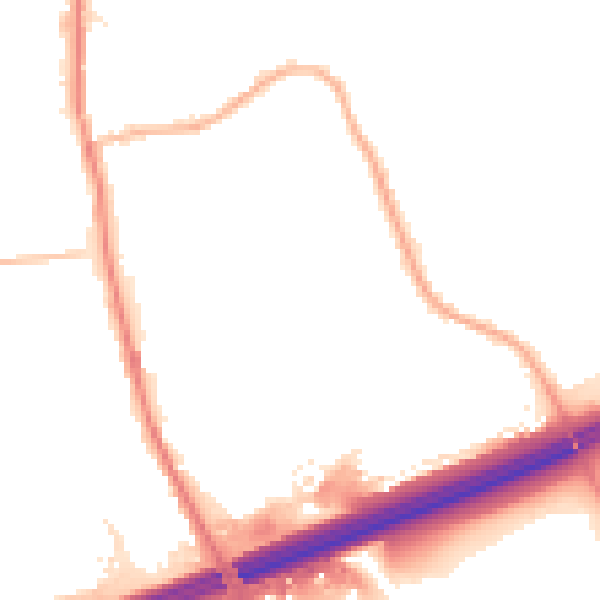 Night-time road noise heatmap for OL16 4QU