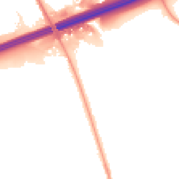 Night-time road noise heatmap for OL16 4RZ
