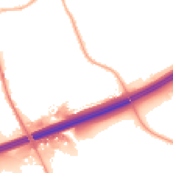 Night-time road noise heatmap for OL16 4SW