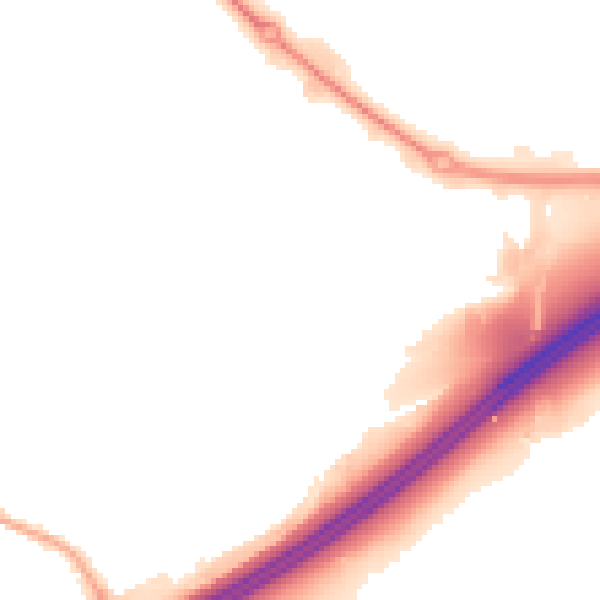 Night-time road noise heatmap for OL16 4SY