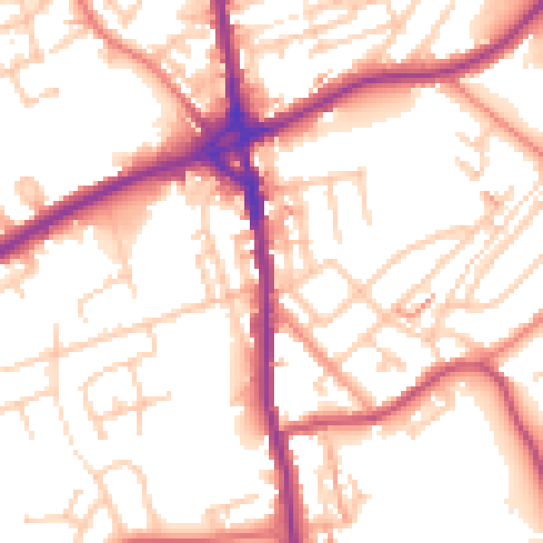 Daytime road noise heatmap for OL16 4TF