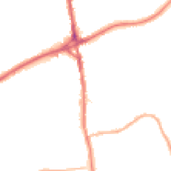 Night-time road noise heatmap for OL16 4TF