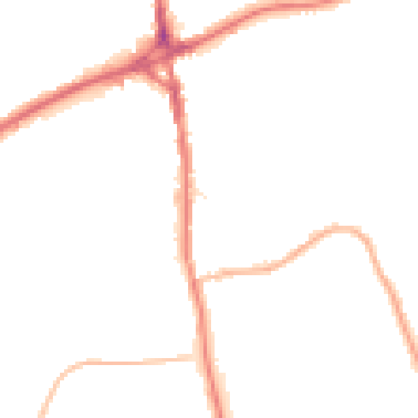 Night-time road noise heatmap for OL16 4TJ