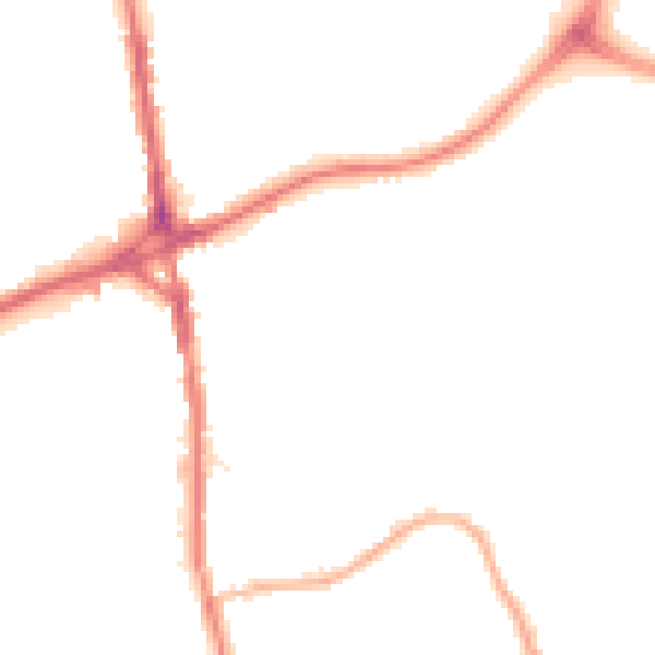 Night-time road noise heatmap for OL16 4UF