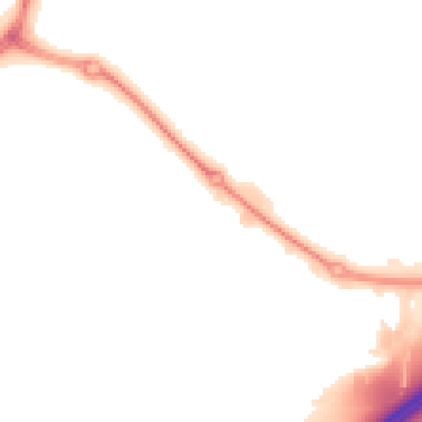 Night-time road noise heatmap for OL16 4UG