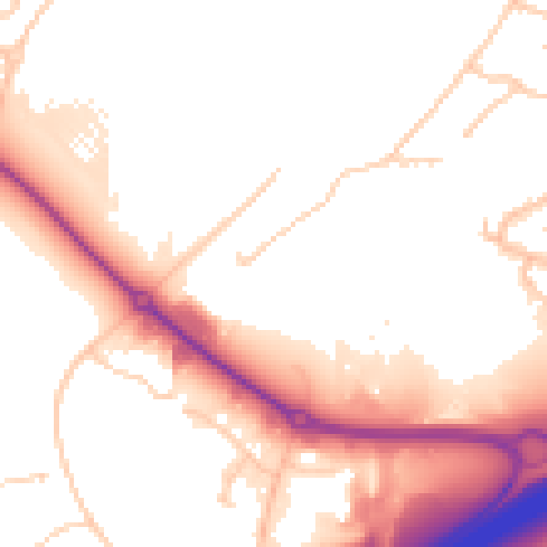 Daytime road noise heatmap for OL16 4UP