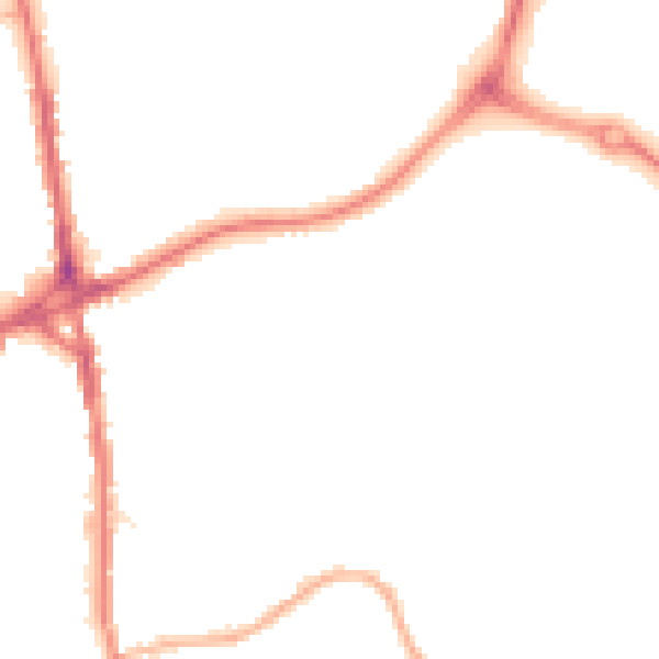 Night-time road noise heatmap for OL16 4XU