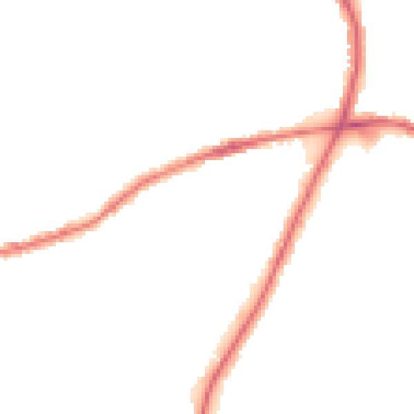 Night-time road noise heatmap for OL16 5BE