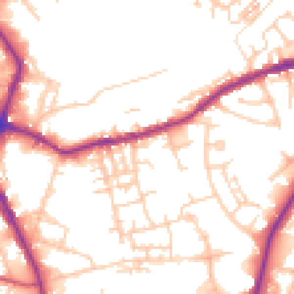Daytime road noise heatmap for OL16 5EE