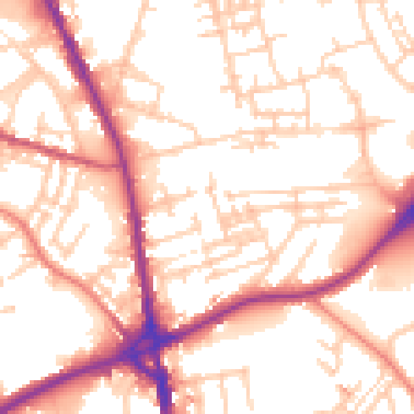 Daytime road noise heatmap for OL16 5JT