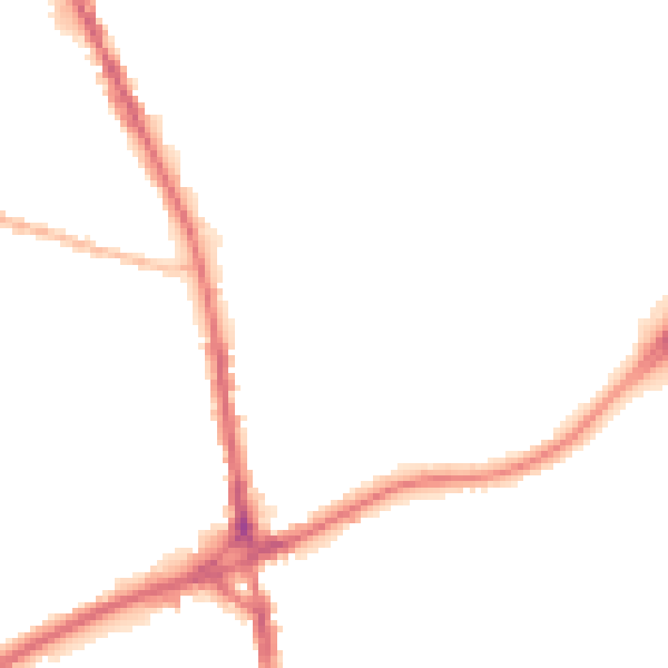 Night-time road noise heatmap for OL16 5JT