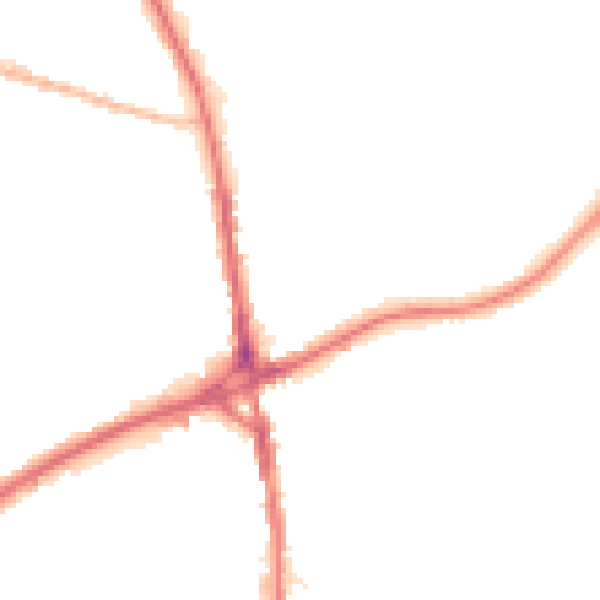 Night-time road noise heatmap for OL16 5LG