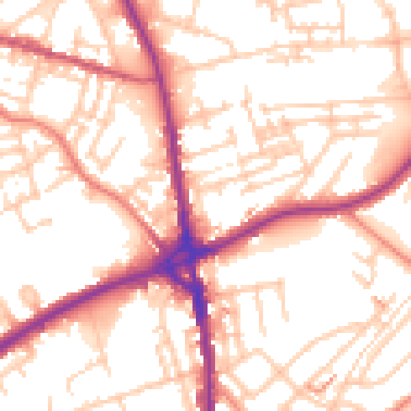 Daytime road noise heatmap for OL16 5LP