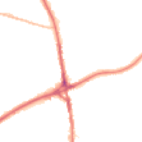 Night-time road noise heatmap for OL16 5LP