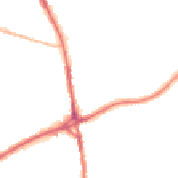 Night-time road noise heatmap for OL16 5LQ