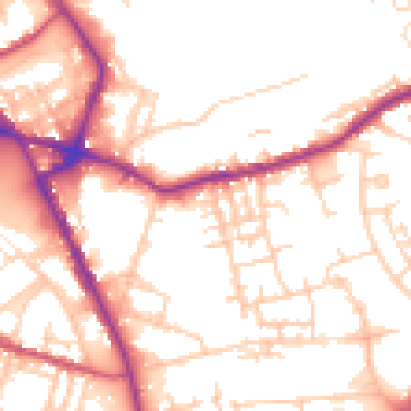 Daytime road noise heatmap for OL16 5ND