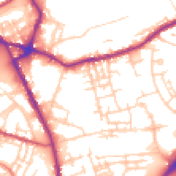 Daytime road noise heatmap for OL16 5NH