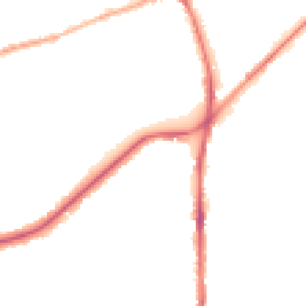 Night-time road noise heatmap for OL2 5AD