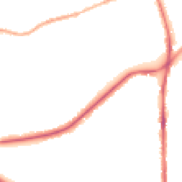 Night-time road noise heatmap for OL2 5FG