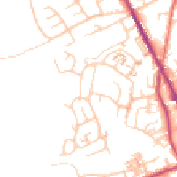 Daytime road noise heatmap for OL2 5TJ