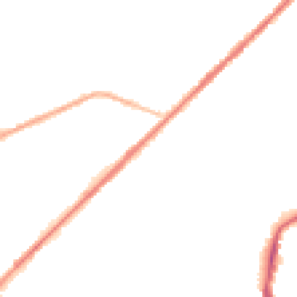 Night-time road noise heatmap for OL2 6EA